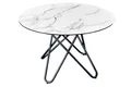 Produktbild: Esstisch Keramik Metall Ø 120 cm H: 76 cm rund Marmor Optik Hairpin Legs