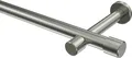 Produktbild: Interdeco Gardinenstange / Vorhangstange Edelstahl-Optik, Typ Prestige Santo (Kappe) ohne Ringe, 20 mm Ø 1-läufig, 280 cm