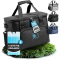 Produktbild: Obics® Kühltasche 20L faltbar - Einkaufstasche & Lunch-Tasche klein schwarz ohne Strom mit Kühl-Akku - Gefriertasche & Kühlbox Picknick-Tasche isoliert - Essenstasche Auto Arbeit, Einkaufen, Baustelle