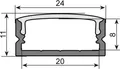 Produktbild: EUROLITE U-Profil 20mm für LED Strip schwarz 2m (51210970)