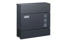 Produktbild: BASI | Briefkasten mit Softclose Klappe, Sichtfenster & Namensschild | DIN A4 Einwurf | inkl. 2 Schlüssel | integriertes Zeitungsfach | H37 x B37 x T10,4 cm | anthrazit | Wandbriefkasten Postkasten