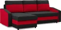 Produktbild: Ecksofa mit Schlaffunktion Orion, Universelle Seite, Schwarz + Rot