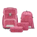 Produktbild: Step by Step BASIS Schulranzen-Set „Pink Bubbles“, 4-teilig, rosa, ergonomischer Tornister mit Reflektoren, Hüft- und Brustgurt, für Kinder ab der 1. Klasse, 20 Liter