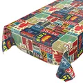 Produktbild: Wachstuchtischdecke abwaschbar Garten Tischdecke Wachstuch Rund Oval Eckig Indoor Outdoor Retro Cafe USA Amerika Style 100x140cm