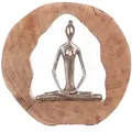Produktbild: Skulptur, Silber, Hellbraun, Holz, Metall, Mangoholz, massiv, 28.5x27x5 cm, stehend, Dekoration, Skulpturen & Dekoobjekte, Skulpturen