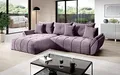 Produktbild: Vigo Velvet Monolith Ecksofa in L-Form 280 cm x 190 cm - Schlafsofa mit Bettkasten - Couch mit Stauraum und Kissen - Sofa mit Schlaffunktion - Ausziehbares Schlafsofa - Farbe: Violett (M-62)