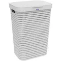 Produktbild: Rotho Wäschekorb Country, weiß, mit Deckel, aus Kunststoff, 42 x 57,2 x 32 cm, 55 Liter