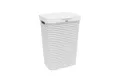 Produktbild: ROTHO Wäschekorb Country Wäschesammler 55l mit Deckel und Tragegriffen, Belüftung durch Rattan-Struktur verhindert Geruchsbildung