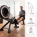 Produktbild: SportPlus I Rudergerät I mit Turbinenbremssystem für realistisches Rudergefühl, Luft Rudergerät, 8 Luftwiderstandsstufen, Trainingscomputer, klappbar, SP-MR-010