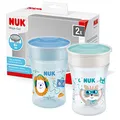 Produktbild: NUK Magic Cup Trinklernbecher | 8+ Monate | 230 ml | auslaufsicherer 360°-Trinkrand | BPA-frei | blau | 2 Stück