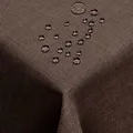 Produktbild: DecoHomeTextil Leinen Optik Tischdecke, Rechteckig 160 x 220 cm Dunkelbraun, wasserabweisend, fleckenabweisend, abwaschbar, Lotuseffekt, bügelfrei