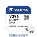 Produktbild: 1 x Varta V396 Uhrenbatterie 1,55 V SR726W LR726 SR59 Batterie 32mAh Knopfzelle