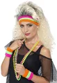 Produktbild: Neonfarbenes Disco 80er Scrunchies Stirnband 3tlg.