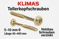 Produktbild: Klimas WKCP Tellerkopfschrauben 5–10 mm | 40–400 mm | gelb/weiß verzinkt