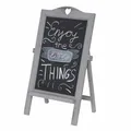 Produktbild: Werbetafel MCW-E51, Aufsteller Kreidetafel, 66x39x33cm Shabby-Look Vintage, grau