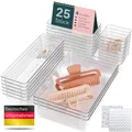 Produktbild: uandu Schubladen Organizer 25er Set - Schreibtisch, Küchen, Schminktisch & Badezimmer Organizer - Schubladentrenner