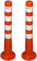Produktbild: Flexibler Absperrpfosten Ecoline 75cm orange mit vier Reflexstreifen (RA1cM) inkl. Befestigungsmaterial - extra leicht, überfahrbar, flexibel und langlebig (2 Stück)