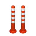 Produktbild: UvV-Flex 2 Stück Set Absperrpfosten Ecoline 75cm orange mit vier Reflexstreifen (RA1) inkl. Befestigungsmaterial - extra leicht, überfahrbar, flexibel und langlebig (2-75cm)