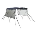 Produktbild: vidaXL Bodenschutzplane 3-Bow Bimini-Top mit Mesh-Seitenteilen 183x(137-152)x137 cm (1-St)