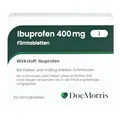 Produktbild: DocMorris Ibuprofen 400 mg Schmerztabletten 50 Stk. – Wirksam bei Kopf-, Zahn- und Regelschmerzen & Fieber