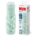 Produktbild: NUK Mini-Me Flip mit Strohhalm für Kleinkinder | ab 12 Monate | 450 ml | Kinderwasserflasche | auslaufsichere stabile Trinköffnung | bruchsicher | Minze/Pünktchen