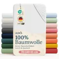 Produktbild: Laleni Jersey Spannbettlaken Baby - Oeko-TEX zertifiziertes 70x140 Bettlaken fr Kinderbett - Kinderbettwsche aus 100% Baumwolle in Wei