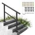 Produktbild: VEVOR Aluminium Treppengeländer 122 x 90 cm , Außen Eingangsgeländer 0-45 Grad, Hauseingangshandlauf aus Aluminium, Rostfrei verschleißfest und Steinhart für Privathaushalte, Bürobereiche Schwarz