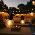 Produktbild: Ledvion - LED Lichterkette Außen, 27M, IP54, 15W, 2200K, 12V, Warm Weiß, Outdoor Lichterkette Strom, Gartenbeleuchtung, Wasserdicht, Dimmbar