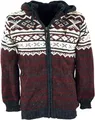 Produktbild: GURU SHOP Unisex Strickjacke mit Norwegermuster, Wolljacke, Nepaljacke rot - Modell 20, Herren, Wolle, Size:M