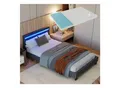 Produktbild: Juskys Polsterbett Paris grau 120×200 cm Bettgestell LED-Beleuchtung, Lattenrost & Matratze