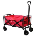 Produktbild: Lacers Petrolline Bollerwagen Faltbarer Handwagen mit 4 Rädern - Belastbarkeit 60Kg - 80L -für Camping, Garten, Strand und Einkäufe ( ROT )