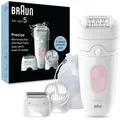 Produktbild: Braun Epilierer Silk-epil 5, 5-060, mit 4 Aufsätzen und Tasche, weiß/rosa