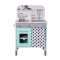 Produktbild: Teamson Kids Little Chef Zeitgenössisches interaktives Holzspielzeug-Küchenset mit höhenverstellbaren Beinen Pretend Play Blau/Weiß TD-13554B