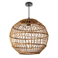 Produktbild: Paco Home Pendelleuchte Wohnzimmer Boho Korbleuchten Pendellampe Rattan Hängeleuchte Esszimmer Lampe Papier E27, Lampenart:Pendelleuchte - Typ 6, Farbe:Natur (Ø40cm)