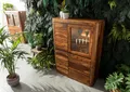 Produktbild: MASSIVMOEBEL24 Vitrine Sheesham 109x40x145 walnuss gewachst TORONTO #209