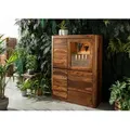Produktbild: Vitrine Sheesham 109x40x145 walnuss gewachst TORONTO #209