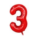Produktbild: XXL Folienballon Zahl 100 cm in Rot - Helium geeignet - für Geburtstag Hochzeit Party uvm - Zahlen Ballon im Zahlen-Design Jubiläum Geschenk Luftballon Zahlenballon riesen 18 Nummer Deko (Zahl 3)