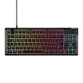 Produktbild: Corsair K55 CORE TKL RGB Gaming-Tastatur – Tenkeyless, 8-Zonen RGB-Beleuchtung, Leise Membrantasten, Spritzwassergeschützt, Medientasten, 1000Hz Polling – Deutsches Layout – Schwarz