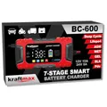 Produktbild: Kraftmax BC-600 10A KFZ Autobatterie Ladegerät 12V/24V, 7-Stufiges vollautomatisches Smart-Ladegerät mit LCD-Display, für AGM, Nass, Gel, Blei-Säure und LiFePO4 Batterien/Akkus