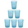 Produktbild: Engelland - 6 x Plastikbecher, Trinkbecher, Hell-Blau, Frostoptik, 250 ml, mit Eichstrich, bruchfest, stapelbar, Mehrweg, Kunststoff, wiederverwendbar, Party-Becher, Trink-Glas