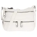 Produktbild: Christian Wippermann Damen Tasche Schultertasche Umhängetasche Crossover Bag Leder Optik Handtasche Off-Weiss