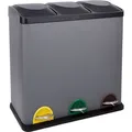Produktbild: Svita - TC3x20 Mülleimer Grau 60L 3x20 Liter Treteimer Mülltrennung Abfalleimer