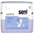Produktbild: 15 SENI CONTROL NORMAL, Unisex-Einlagen 28 x 10,5 cm, 360 ml Saugl. (0,17/Stk.)