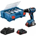 Produktbild: Bosch GSB 18V-65, 2x Akku GBA 4 Ah, Schnellladegerät, L-Case Pick & Click.