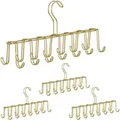 Produktbild: 4 x Gürtelhalter, Krawattenhalter aus Metall, platzsparend, je 14 Haken, Krawatten & Gürtel, Kleiderschrank, gold