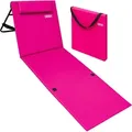 Produktbild: DETEX® Strandmatte mit Rückenlehne Gepolstert Sonnenliege klappbar UV-beständig Tasche Reißverschluss Kissen Tragegurt Garten Camping Picknick
