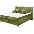 Produktbild: ed exciting design Boxspringbett, Grün, Textil, Uni, H2, 7-Zonen, Höhe ca. 16 cm, 180x200 cm, Schlafzimmer, Betten, Boxspringbetten