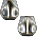 Produktbild: 2er Set Skandinavisches Design Windlicht Teelichthalter Amunda