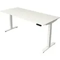 Produktbild: Kerkmann Elektronisch Höhenverstellbar Sitz-Stehschreibtisch Weiß T-Fuß 1.800 (B) x 800 (T) x 1.290 (H) mm Metall, Holz