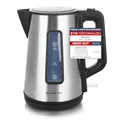 Produktbild: Emerio Wasserkocher doppelwandiges Cool-Wall Gehäuse 1.7L BPA 2200 Watt Auto Off Überhitzungsschutz mit hochwertigem Edelstahl abgedecktes Heizelement Deckelöffnung auf Knopfdruck Edelstahl